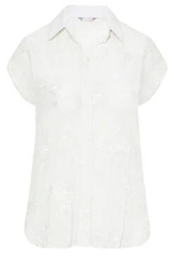 YOURS Curve White Floral Print Embroidered Shirt -Luna Looks Zone f650adf3 d598 40 173862 X