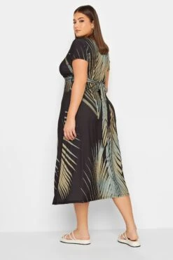YOURS Curve Leaf Print Wrap Dress 7 YOURS Curve Leaf Print Wrap Dress -Luna Looks Zone f6609de6 04d2 45 302152 C