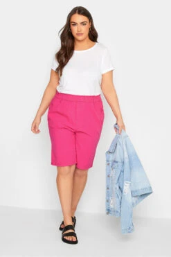 YOURS Curve Hot Pink Cotton Shorts