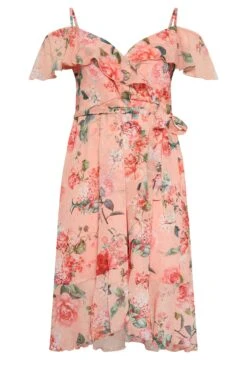 YOURS LONDON Curve Pink Cold Shoulder Floral Wrap Dress 10 YOURS LONDON Curve Pink Cold Shoulder Floral Wrap Dress -Luna Looks Zone f6a211ef ebdf 45 162050 X
