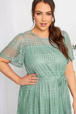 YOURS LONDON Curve Sage Green Lace Skater Dress -Luna Looks Zone f82756a1 86de 40 161998 D