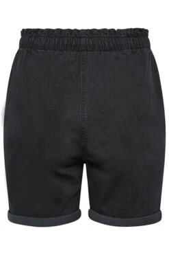 YOURS Curve Black Paperbag Drawstring Denim Mom Shorts -Luna Looks Zone f8679e4d 564b 46 144745 Y