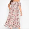 YOURS Curve Red Floral Bardot Maxi Dress