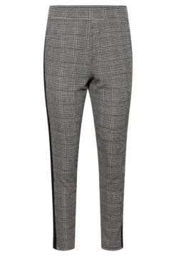 YOURS PETITE Curve Black Check Print Slim Leg Trousers -Luna Looks Zone f925ee90 0494 4b 174456 X