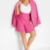 YOURS Curve Hot Pink Tailored Shorts
