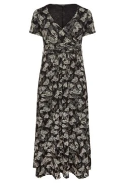 YOURS Curve Black Floral Wrap Tie Waist Maxi Dress -Luna Looks Zone fa4465d8 bf37 4b 301910 X
