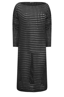 YOURS Curve Black Crochet Midaxi Dress -Luna Looks Zone fa74ee0a 8476 44 192983 X