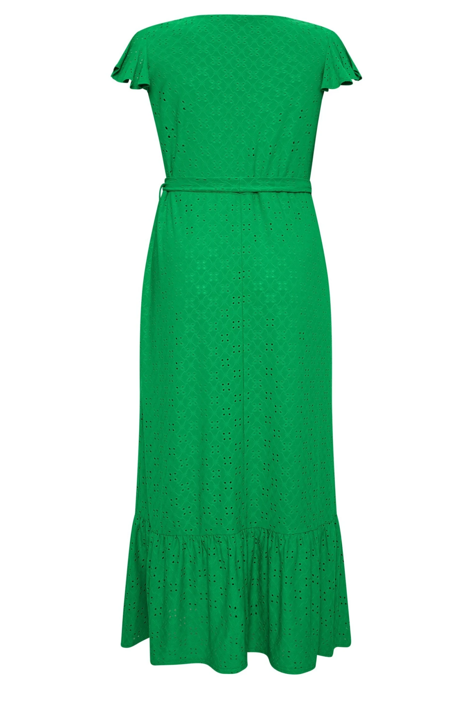 YOURS Curve Green Broderie Anglaise Wrap Maxi Dress 6 YOURS Curve Green Broderie Anglaise Wrap Maxi Dress - Image 6