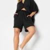 LIMITED COLLECTION Curve Black Crinkle Shorts