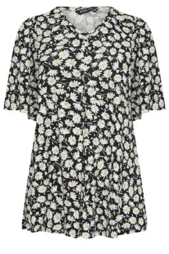 YOURS Curve Black Floral Ditsy Top -Luna Looks Zone fd6f2d8a dd16 4d 320978 X