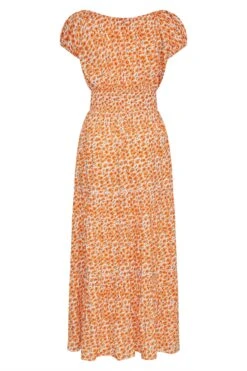 Curve Orange Floral Print Bardot Maxi Dress -Luna Looks Zone fdb81afc ed62 46 137101 Y