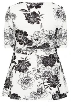 YOURS LONDON Curve White Floral Print Peplum Top -Luna Looks Zone fe7ead25 3959 4e 162080 Y