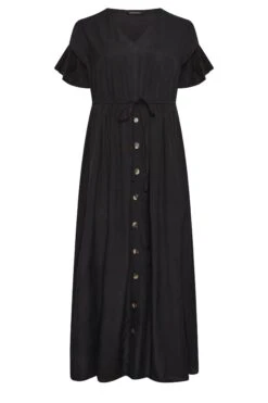 LIMITED COLLECTION Curve Black Frill Sleeve Cotton Maxi Dress -Luna Looks Zone fe8d86b5 b419 40 215680 X
