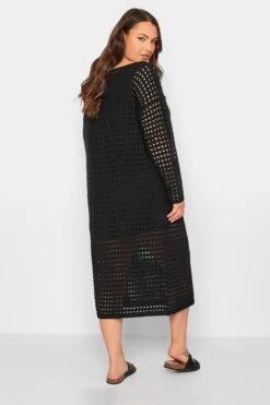 YOURS Curve Black Crochet Midaxi Dress -Luna Looks Zone ff2e897e b8d7 4f 192983 C